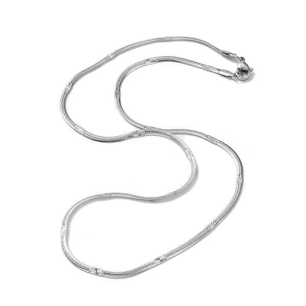PandaHall 304 Stainless Steel Flat Snake Chain Necklaces for Women, Stainless Steel Color, 17.48 inch(44.4cm) 304 Stainless Steel
PandaHall 304 Stainless Steel Flat Snake Chain Necklaces for Women, Stainless Steel Color, 17.48 inch(44.4cm) 304 Stainless Steel