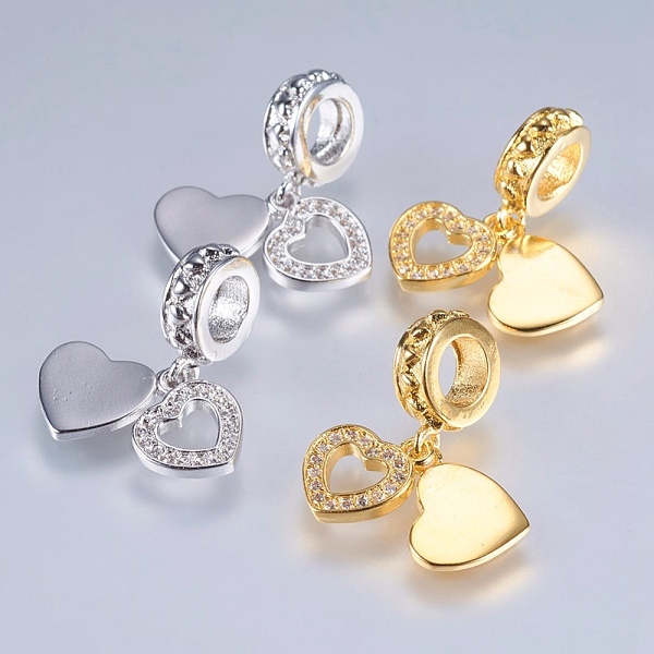 PandaHall Brass Cubic Zirconia European Dangle Charms, Heart, Mixed Color, 20mm, Hole: 4mm, Pendant: 8x8~9x1mm Brass+Cubic Zirconia Heart..., Multicolor
PandaHall Brass Cubic Zirconia European Dangle Charms, Heart, Mixed Color, 20mm, Hole: 4mm, Pendant: 8x8~9x1mm Brass+Cubic Zirconia Heart..., Multicolor