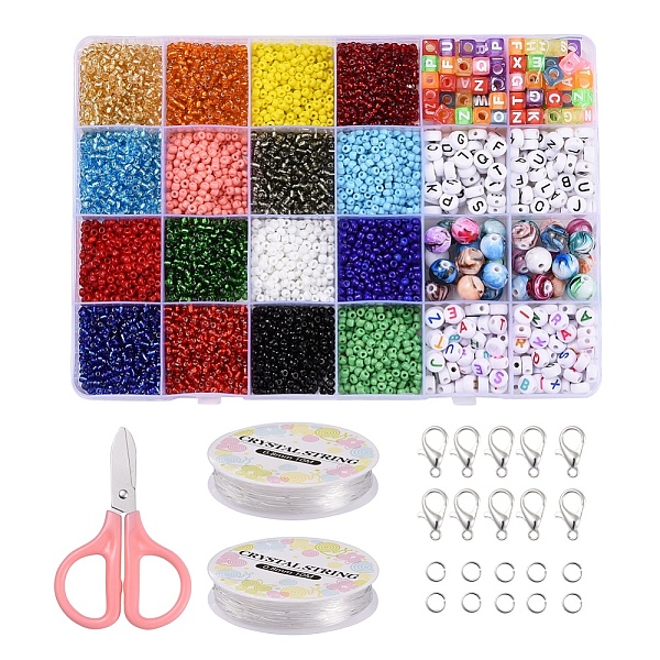 PandaHall DIY Letter Bracelet Keychain Making Kit, Including 8/0 Round Glass Seed & Acrylic Beads, Zinc Alloy Lobster Claw Clasps, Scissor..., Multicolor
PandaHall DIY Letter Bracelet Keychain Making Kit, Including 8/0 Round Glass Seed & Acrylic Beads, Zinc Alloy Lobster Claw Clasps, Scissor..., Multicolor