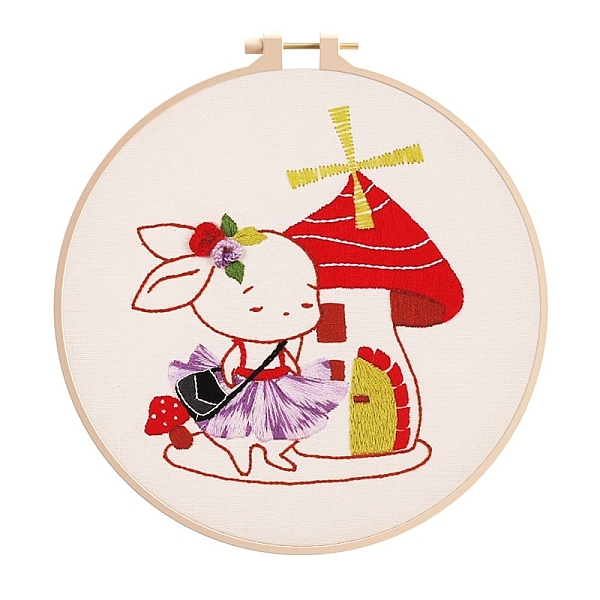 PandaHall Rabbit Pattern DIY Embroidery Kit, including Embroidery Needles & Thread, Cotton Cloth, Mushroom, 210x210mm Cotton Mushroom Red
PandaHall Rabbit Pattern DIY Embroidery Kit, including Embroidery Needles & Thread, Cotton Cloth, Mushroom, 210x210mm Cotton Mushroom Red
