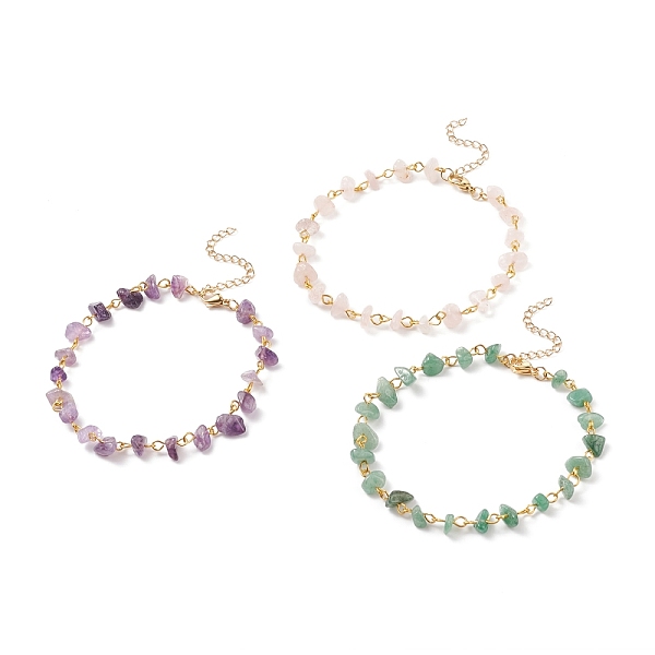 PandaHall Gemstone Chips Beaded Anklet with 304 Stainless Steel Chains for Women, Golden, 9-1/4 inch(23.5cm) Mixed Stone
PandaHall Gemstone Chips Beaded Anklet with 304 Stainless Steel Chains for Women, Golden, 9-1/4 inch(23.5cm) Mixed Stone