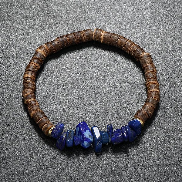 PandaHall Natural Lapis Lazuli Chips & Coconut Disc Beaded Stretch Bracelets, Inner Diameter: 2-1/8 inch(5.5cm) Lapis Lazuli
PandaHall Natural Lapis Lazuli Chips & Coconut Disc Beaded Stretch Bracelets, Inner Diameter: 2-1/8 inch(5.5cm) Lapis Lazuli