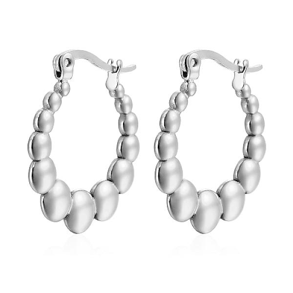 PandaHall 304 Stainless Steel Hoop Earrings, Stainless Steel Color, 25x24mm Stainless Steel Oval
PandaHall 304 Stainless Steel Hoop Earrings, Stainless Steel Color, 25x24mm Stainless Steel Oval