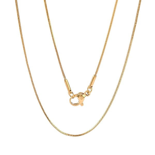 PandaHall 304 Stainless Steel Snake Chains Necklaces, with Lobster Claw Clasps, Golden, 17.7 inch(45cm), 0.9mm 304 Stainless Steel
PandaHall 304 Stainless Steel Snake Chains Necklaces, with Lobster Claw Clasps, Golden, 17.7 inch(45cm), 0.9mm 304 Stainless Steel