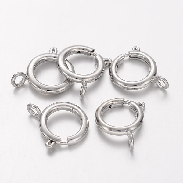 PandaHall Brass Spring Ring Clasps, Jewelry Accessory, Platinum, 12mm, Hole: 2.5mm Brass
PandaHall Brass Spring Ring Clasps, Jewelry Accessory, Platinum, 12mm, Hole: 2.5mm Brass