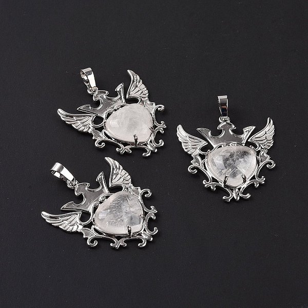 PandaHall Natural Quartz Crystal Pendants, Rock Crystal Pendants, Eagle with Heart Charms, with Rack Plating Platinum Tone Brass Findings...
PandaHall Natural Quartz Crystal Pendants, Rock Crystal Pendants, Eagle with Heart Charms, with Rack Plating Platinum Tone Brass Findings...