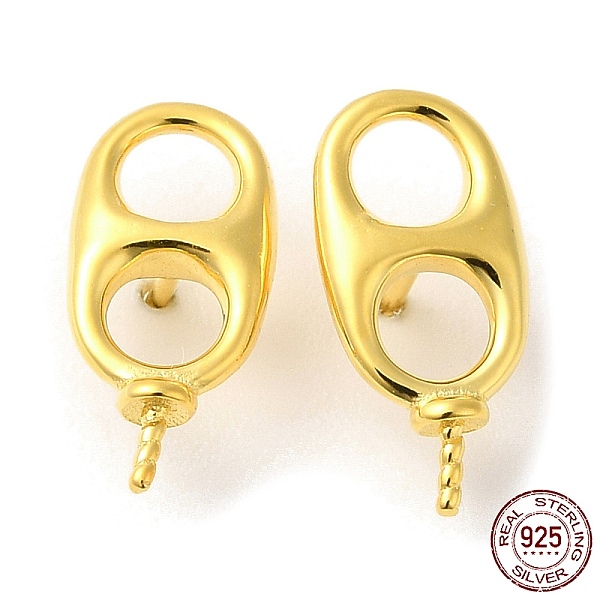 PandaHall 925 Sterling Silver Stud Earring Findings, Oval Pop Tab, for Half Drilled Beads, Real 18K Gold Plated, 13.5x6x2mm, Pin: 0.7mm...
PandaHall 925 Sterling Silver Stud Earring Findings, Oval Pop Tab, for Half Drilled Beads, Real 18K Gold Plated, 13.5x6x2mm, Pin: 0.7mm...