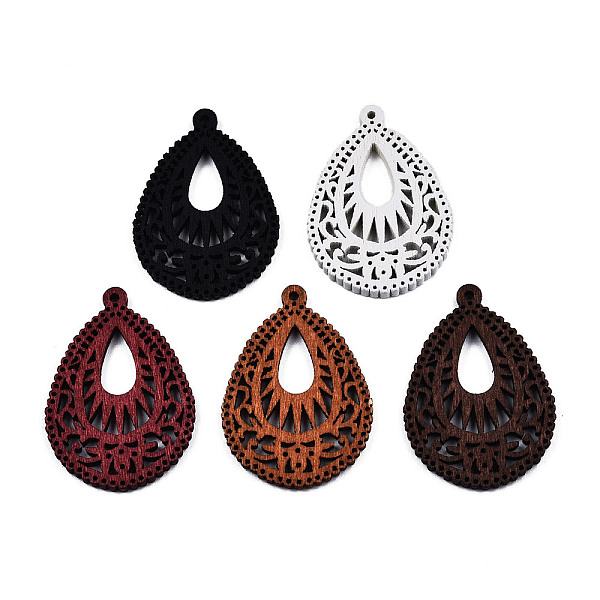 PandaHall Spray Painted Wooden Pendants, Hollow Teardrop Charm, Mixed Color, 40x28x2.5mm, Hole: 1.6mm Wood Teardrop Multicolor
PandaHall Spray Painted Wooden Pendants, Hollow Teardrop Charm, Mixed Color, 40x28x2.5mm, Hole: 1.6mm Wood Teardrop Multicolor