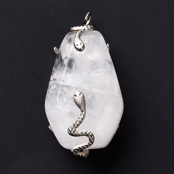 PandaHall Natural Quartz Crystal Pendants, with Stainless Steel Color Plated 304 Stainless Steel Snake Findings, Hexagon, 37x20x12.5mm, Hole...
PandaHall Natural Quartz Crystal Pendants, with Stainless Steel Color Plated 304 Stainless Steel Snake Findings, Hexagon, 37x20x12.5mm, Hole...