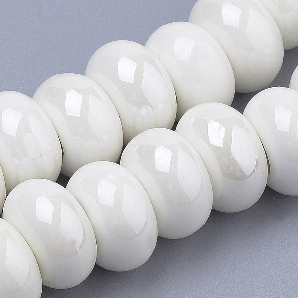 PandaHall Handmade Porcelain Beads, Pearlized, Rondelle, Creamy White, 15~16x9~10mm, Hole: 5~6mm Porcelain Rondelle
PandaHall Handmade Porcelain Beads, Pearlized, Rondelle, Creamy White, 15~16x9~10mm, Hole: 5~6mm Porcelain Rondelle