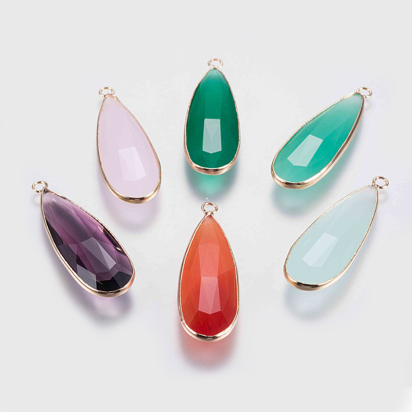 PandaHall Glass Pendants, with Brass Finding, Faceted, teardrop, Golden, Mixed Color, 43x14x5.5mm, Hole: 2mm Brass+Glass Teardrop Multicolor
PandaHall Glass Pendants, with Brass Finding, Faceted, teardrop, Golden, Mixed Color, 43x14x5.5mm, Hole: 2mm Brass+Glass Teardrop Multicolor