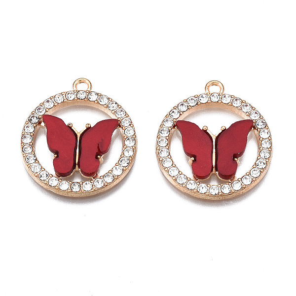 PandaHall Alloy Rhinestone Pendants, with Acrylic, Cadmium Free & Lead Free, Ring with Butterfly, Light Gold, Red, 24.5x22x3.5mm, Hole...
PandaHall Alloy Rhinestone Pendants, with Acrylic, Cadmium Free & Lead Free, Ring with Butterfly, Light Gold, Red, 24.5x22x3.5mm, Hole...