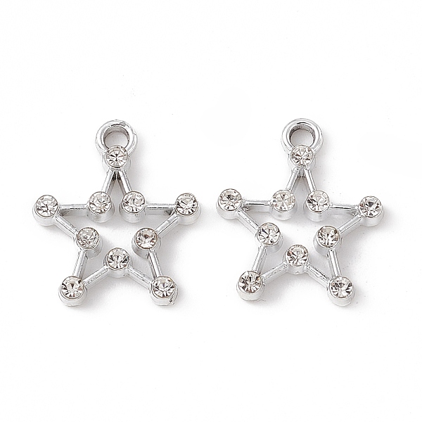 PandaHall Alloy Crystal Rhinestone Pendants, Star Charm, Platinum, 19x17x3mm, Hole: 2mm Alloy+Rhinestone Star
PandaHall Alloy Crystal Rhinestone Pendants, Star Charm, Platinum, 19x17x3mm, Hole: 2mm Alloy+Rhinestone Star
