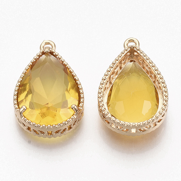 PandaHall Faceted Glass Pendants, with Golden Tone Brass Open Back Settings, Teardrop, Goldenrod, 23x15.5x6.5mm, Hole: 1.5mm Brass+Glass..., Gold
PandaHall Faceted Glass Pendants, with Golden Tone Brass Open Back Settings, Teardrop, Goldenrod, 23x15.5x6.5mm, Hole: 1.5mm Brass+Glass..., Gold