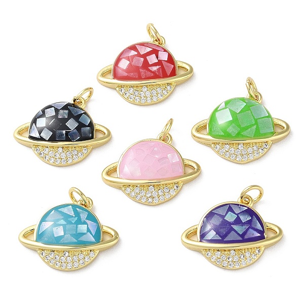 PandaHall Brass Micro Pave Clear Cubic Zirconia Pendants, with Enamel, Shell and Jump Ring, Real 18K Gold Plated, Planet, Mixed Color..., Multicolor
PandaHall Brass Micro Pave Clear Cubic Zirconia Pendants, with Enamel, Shell and Jump Ring, Real 18K Gold Plated, Planet, Mixed Color..., Multicolor