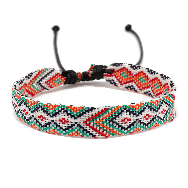 PandaHall Cotton Braided Rhombus Cord Bracelet, Ethnic Tribal Adjustable Bracelet for Women, Green, Inner Diameter: 7-1/8~9-7/8 inch...
PandaHall Cotton Braided Rhombus Cord Bracelet, Ethnic Tribal Adjustable Bracelet for Women, Green, Inner Diameter: 7-1/8~9-7/8 inch...