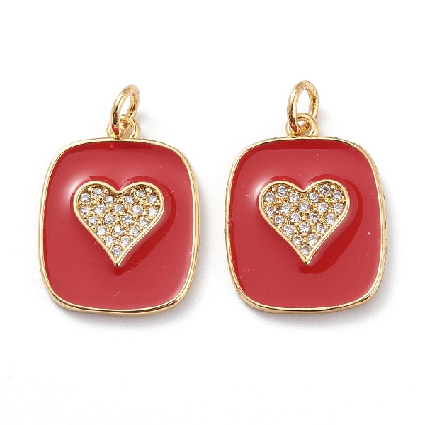 PandaHall Brass Micro Pave Clear Cubic Zirconia Pendants, with Red Enamel, Long-Lasting Plated, With Jump Rings, Rectangle with Heart, Real...
PandaHall Brass Micro Pave Clear Cubic Zirconia Pendants, with Red Enamel, Long-Lasting Plated, With Jump Rings, Rectangle with Heart, Real...
