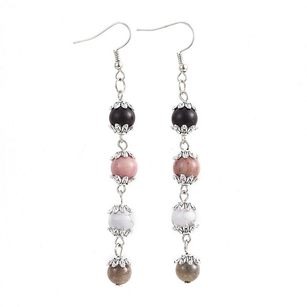 PandaHall Natural Mixed Stone & Sandalwood Dangle Earrings, with Alloy Findings and Brass Earring Hooks, 84mm, Pin: 0.7mm Mixed Stone
PandaHall Natural Mixed Stone & Sandalwood Dangle Earrings, with Alloy Findings and Brass Earring Hooks, 84mm, Pin: 0.7mm Mixed Stone
