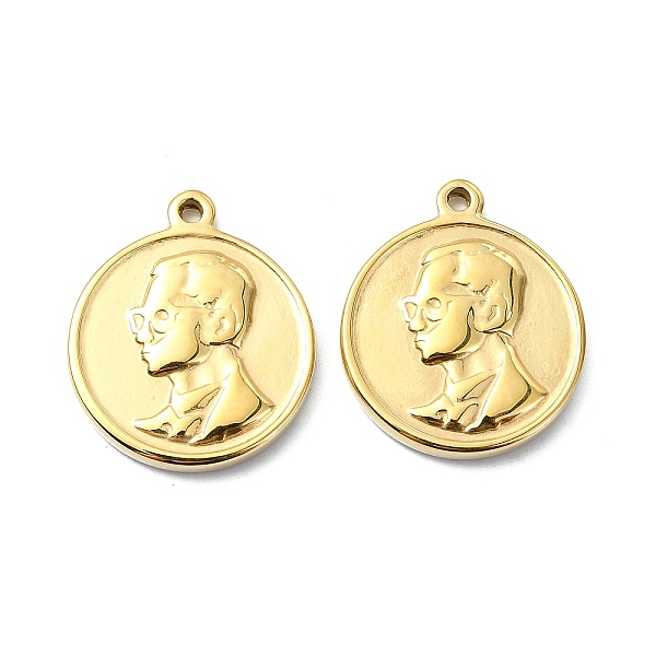 PandaHall 304 Stainless Steel Pendants, Flat Round with Human Charm, Real 14K Gold Plated, 21x18x2.8mm, Hole: 1.5mm 304 Stainless Steel Flat...
PandaHall 304 Stainless Steel Pendants, Flat Round with Human Charm, Real 14K Gold Plated, 21x18x2.8mm, Hole: 1.5mm 304 Stainless Steel Flat...