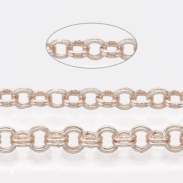 PandaHall Iron Rolo Chains, Double Link Chains, Unwelded, with Spool, Rose Gold, Link: 4x0.6mm, about 164.04 Feet(50m)/roll Iron
PandaHall Iron Rolo Chains, Double Link Chains, Unwelded, with Spool, Rose Gold, Link: 4x0.6mm, about 164.04 Feet(50m)/roll Iron