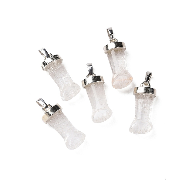 PandaHall Natural Quartz Crystal Pendants, Rock Crystal Pendants, Figa Hand Charms, with Platinum Tone Brass Findings, 19~24x9~10x6mm, Hole...
PandaHall Natural Quartz Crystal Pendants, Rock Crystal Pendants, Figa Hand Charms, with Platinum Tone Brass Findings, 19~24x9~10x6mm, Hole...
