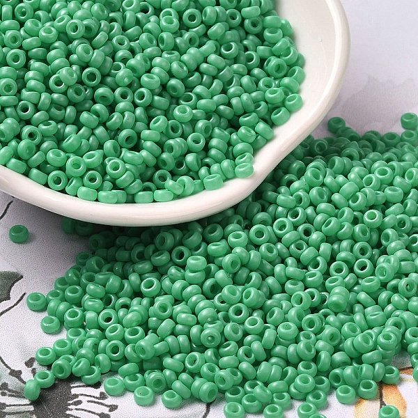 PandaHall Baking Paint Glass Seed Beads, Donut, Medium Sea Green, 8/0, 2.5~3x1~1.5mm, Hole: 1~1.2mm, about 40909pcs/1pound Glass Donut
PandaHall Baking Paint Glass Seed Beads, Donut, Medium Sea Green, 8/0, 2.5~3x1~1.5mm, Hole: 1~1.2mm, about 40909pcs/1pound Glass Donut