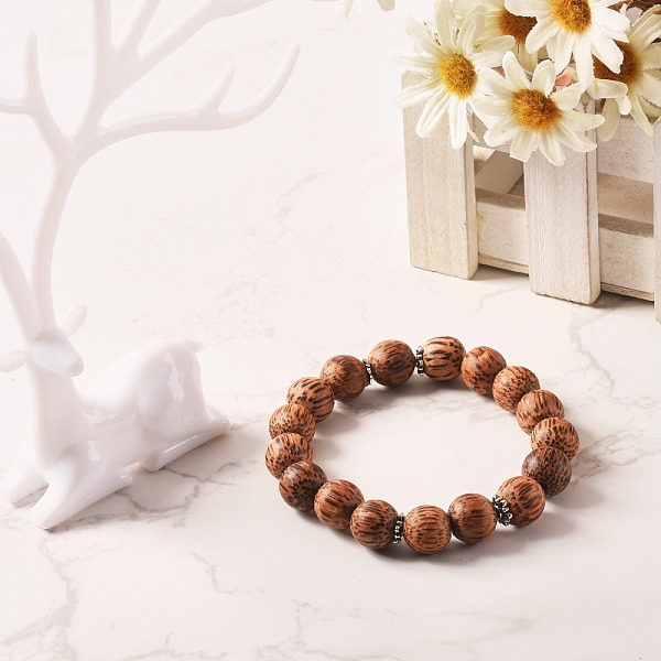 PandaHall Natural Coconut Wood Beads Stretch Bracelets, with Tibetan Style Alloy Bead Caps, Coconut Brown, Inner Diameter: 2-5/8 inch(6.6cm)...
PandaHall Natural Coconut Wood Beads Stretch Bracelets, with Tibetan Style Alloy Bead Caps, Coconut Brown, Inner Diameter: 2-5/8 inch(6.6cm)...