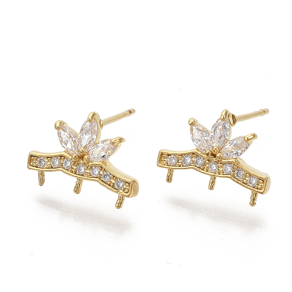PandaHall Brass Micro Pave Clear Cubic Zirconia Stud Earring Findings, Real 18K Gold Plated, Nickel Free, Flower, Clear, 10x13mm, Pin: 1mm...
PandaHall Brass Micro Pave Clear Cubic Zirconia Stud Earring Findings, Real 18K Gold Plated, Nickel Free, Flower, Clear, 10x13mm, Pin: 1mm...