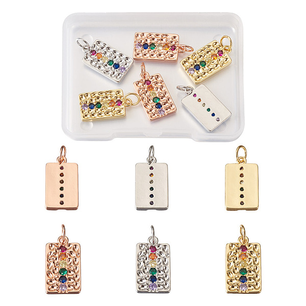 PandaHall Jewelry 6Pcs 3 Colors Brass Micro Pave Colorful Cubic Zirconia Pendants, Cadmium Free & Lead Free, Rectangle, Mixed Color...
PandaHall Jewelry 6Pcs 3 Colors Brass Micro Pave Colorful Cubic Zirconia Pendants, Cadmium Free & Lead Free, Rectangle, Mixed Color...