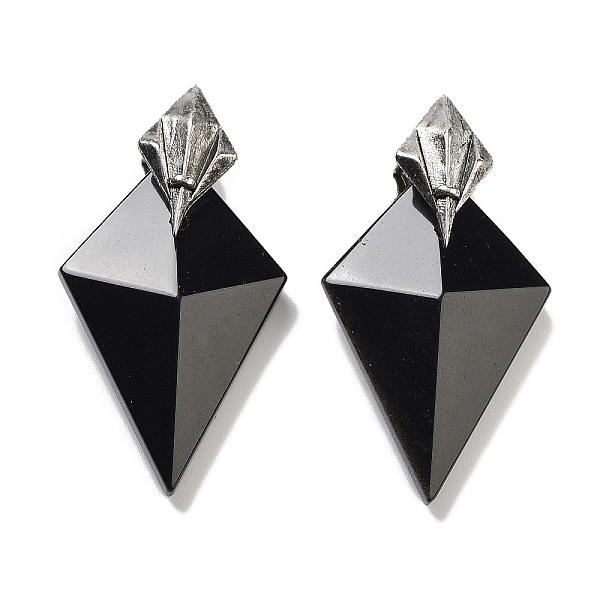PandaHall Natural Obsidian Pendants, Faceted Kite Charms with Antique Silver Plated Brass Findings, 46.5x24x11mm, Hole: 4.5mm Obsidian Kite
PandaHall Natural Obsidian Pendants, Faceted Kite Charms with Antique Silver Plated Brass Findings, 46.5x24x11mm, Hole: 4.5mm Obsidian Kite