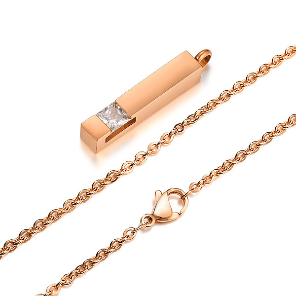 PandaHall Clear Cubic Zirconia Cuboid Urn Ashes Pendant Necklace, Stainless Steel Memorial Jewelry for Women, Rose Gold, 19.69 inch(50cm)...
PandaHall Clear Cubic Zirconia Cuboid Urn Ashes Pendant Necklace, Stainless Steel Memorial Jewelry for Women, Rose Gold, 19.69 inch(50cm)...