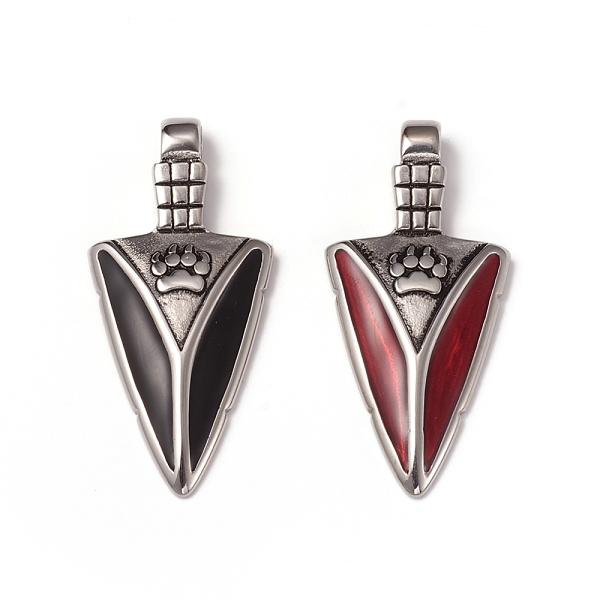PandaHall 304 Stainless Steel Big Pointed Pendants, with Enamel, Arrows Head with Paw, Antique Silver, Mixed Color, 55.5x26x5.5mm, Hole: 6mm..., Multicolor
PandaHall 304 Stainless Steel Big Pointed Pendants, with Enamel, Arrows Head with Paw, Antique Silver, Mixed Color, 55.5x26x5.5mm, Hole: 6mm..., Multicolor