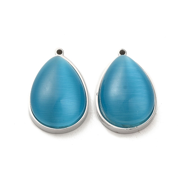 PandaHall 304 Stainless Steel Pendants, with Cat Eye, Teardrop, Deep Sky Blue, 22x14x7.4mm, Hole: 1.4mm Stainless Steel+Cat Eye Teardrop
PandaHall 304 Stainless Steel Pendants, with Cat Eye, Teardrop, Deep Sky Blue, 22x14x7.4mm, Hole: 1.4mm Stainless Steel+Cat Eye Teardrop