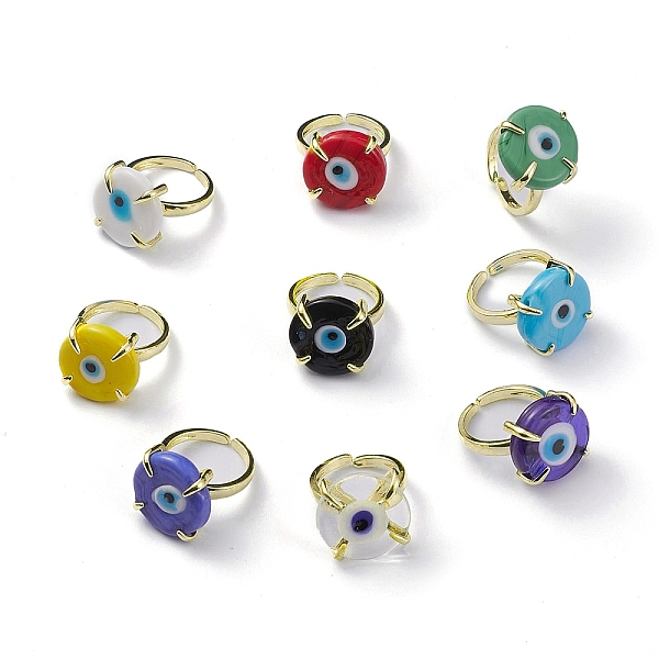 PandaHall Lampwork Evil Eye Open Cuff Ring, Light Gold Brass Lucky Jewelry for Women, Lead Free & Cadmium Free, Mixed Color, US Size 6 1/4..., Multicolor
PandaHall Lampwork Evil Eye Open Cuff Ring, Light Gold Brass Lucky Jewelry for Women, Lead Free & Cadmium Free, Mixed Color, US Size 6 1/4..., Multicolor