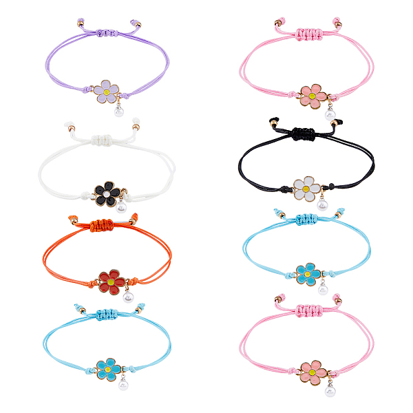 PandaHall FIBLOOM 8Pcs 8 Colors Alloy Enamel Flower Link Bracelets Set, Polyester Cord Braided Adjsutable Couple Bracelets, Mixed Color..., Multicolor
PandaHall FIBLOOM 8Pcs 8 Colors Alloy Enamel Flower Link Bracelets Set, Polyester Cord Braided Adjsutable Couple Bracelets, Mixed Color..., Multicolor