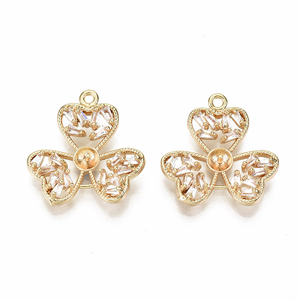 PandaHall Brass Micro Pave Clear Cubic Zirconia Peg Bails Pendants, for Half Drilled Bead, Nickel Free, 3 Leaf Clover, Real 18K Gold Plated...
PandaHall Brass Micro Pave Clear Cubic Zirconia Peg Bails Pendants, for Half Drilled Bead, Nickel Free, 3 Leaf Clover, Real 18K Gold Plated...