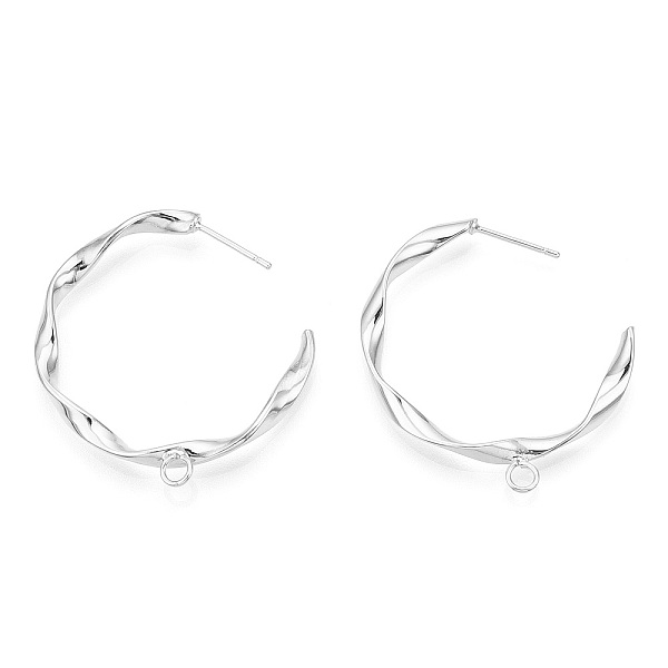 PandaHall Brass Stud Earring Findings, Half Hoop Earrings, with Loop, Twisted, Nickel Free, Real Platinum Plated, 34x32x3mm, Hole: 2mm, Pin...
PandaHall Brass Stud Earring Findings, Half Hoop Earrings, with Loop, Twisted, Nickel Free, Real Platinum Plated, 34x32x3mm, Hole: 2mm, Pin...