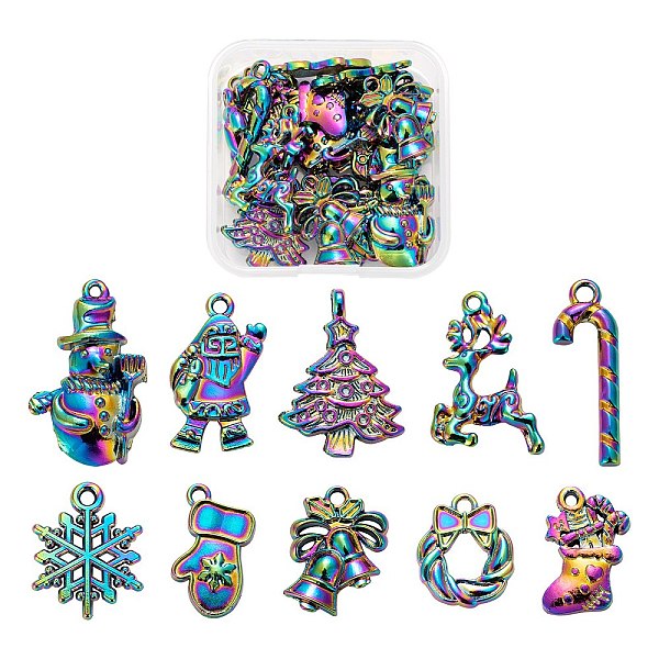 PandaHall 20Pcs 10 Style Rainbow Color Alloy Pendants, Cadmium Free & Nickel Free & Lead Free, Father Christmas, Glove, Garland, Christmas...
PandaHall 20Pcs 10 Style Rainbow Color Alloy Pendants, Cadmium Free & Nickel Free & Lead Free, Father Christmas, Glove, Garland, Christmas...