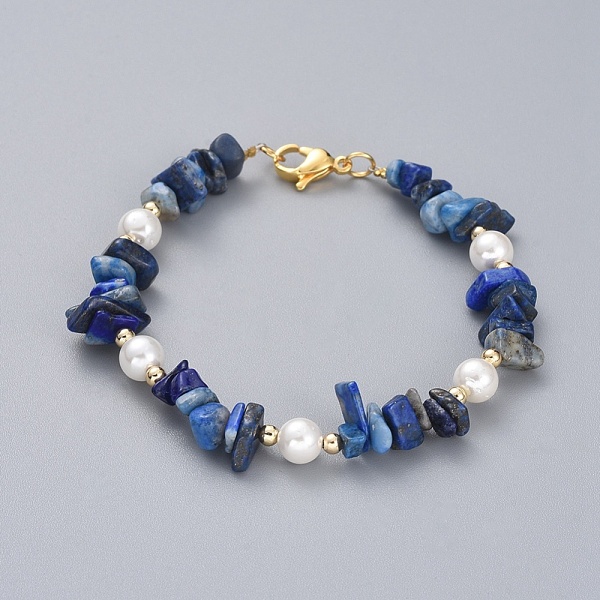 PandaHall Natural Lapis Lazuli Chip Beaded Bracelets, with Shell Pearl Round Beads, Brass Beads and 304 Stainless Steel Lobster Claw Clasps...
PandaHall Natural Lapis Lazuli Chip Beaded Bracelets, with Shell Pearl Round Beads, Brass Beads and 304 Stainless Steel Lobster Claw Clasps...