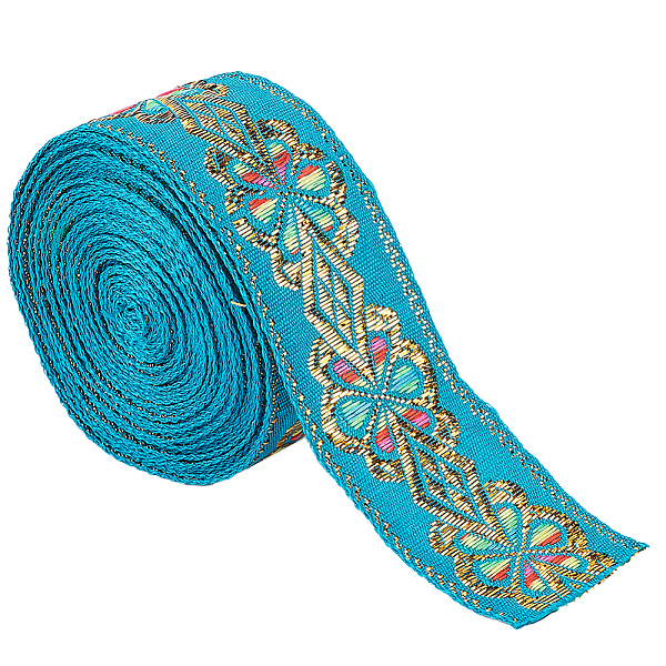 PandaHall Flat Ethnic Style Embroidery Polyester Ribbons, Jacquard Ribbon, Garment Accessories, Single Face Floral Pattern, Turquoise, 1-3/4..., Green
PandaHall Flat Ethnic Style Embroidery Polyester Ribbons, Jacquard Ribbon, Garment Accessories, Single Face Floral Pattern, Turquoise, 1-3/4..., Green