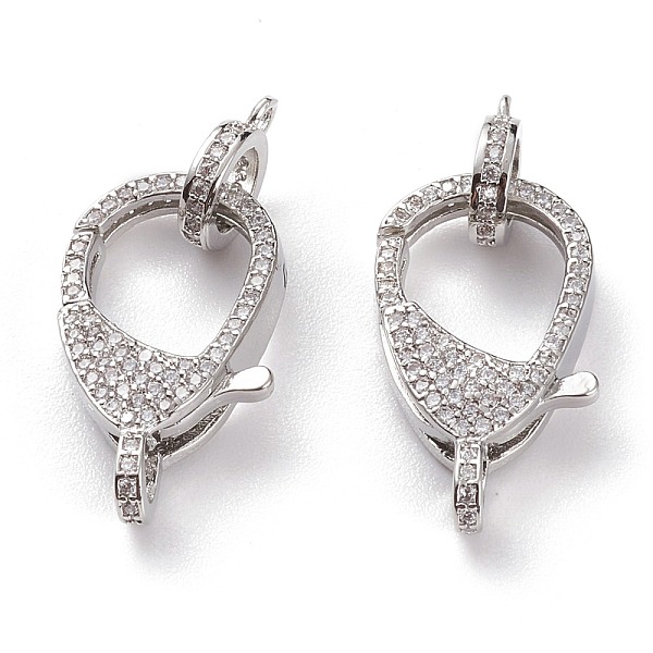 PandaHall Brass Micro Pave Clear Cubic Zirconia Lobster Claw Clasp, with Jump Rings, Stainless Steel Color, 23x12.5x7.5mm, Hole: 2x2.5mm...
PandaHall Brass Micro Pave Clear Cubic Zirconia Lobster Claw Clasp, with Jump Rings, Stainless Steel Color, 23x12.5x7.5mm, Hole: 2x2.5mm...