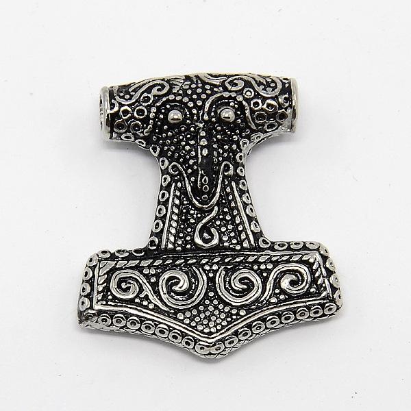PandaHall Vintage Men's 304 Stainless Steel Thor's Hammer Focus Pendants, Antique Silver, 35x32x9mm, Hole: 4mm 304 Stainless Steel Others
PandaHall Vintage Men's 304 Stainless Steel Thor's Hammer Focus Pendants, Antique Silver, 35x32x9mm, Hole: 4mm 304 Stainless Steel Others