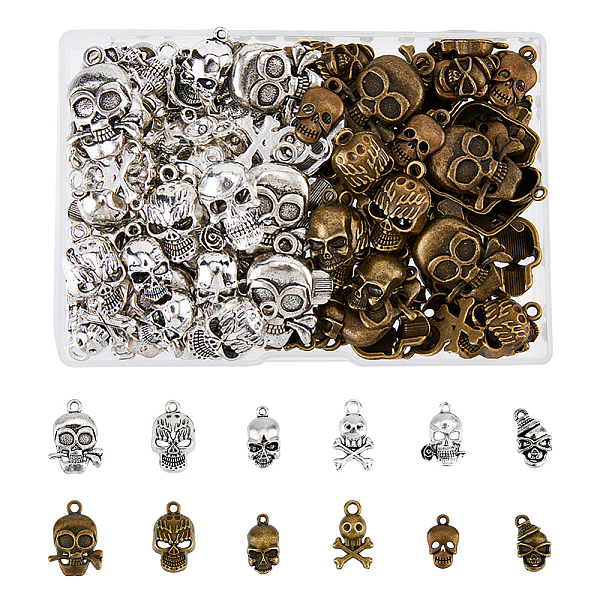 PandaHall SUPERFINDINGS About 120Pcs 12 Style Halloween Skull Pendants Tibetan Style Alloy Pendant Antique Sliver Skeleton Charms for...
PandaHall SUPERFINDINGS About 120Pcs 12 Style Halloween Skull Pendants Tibetan Style Alloy Pendant Antique Sliver Skeleton Charms for...