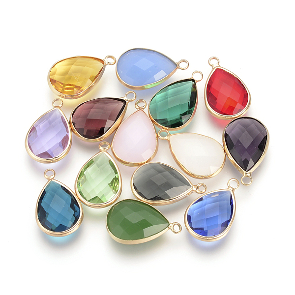 PandaHall Glass Pendants, with Brass Findings, Faceted, Teardrop, Mixed Color, 18x10.5x4.5mm, Hole: 2mm Brass+Glass Teardrop Multicolor
PandaHall Glass Pendants, with Brass Findings, Faceted, Teardrop, Mixed Color, 18x10.5x4.5mm, Hole: 2mm Brass+Glass Teardrop Multicolor