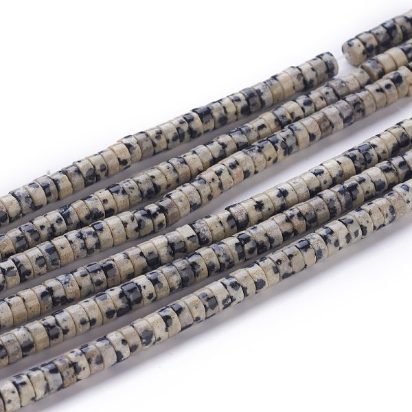 PandaHall Natural Dalmatian Jasper Beads Strands, Heishi Beads, Flat Round/Disc, 4~4.5x2.5mm, Hole: 0.7mm, about 167pcs/strand, 15.43 inch...
PandaHall Natural Dalmatian Jasper Beads Strands, Heishi Beads, Flat Round/Disc, 4~4.5x2.5mm, Hole: 0.7mm, about 167pcs/strand, 15.43 inch...