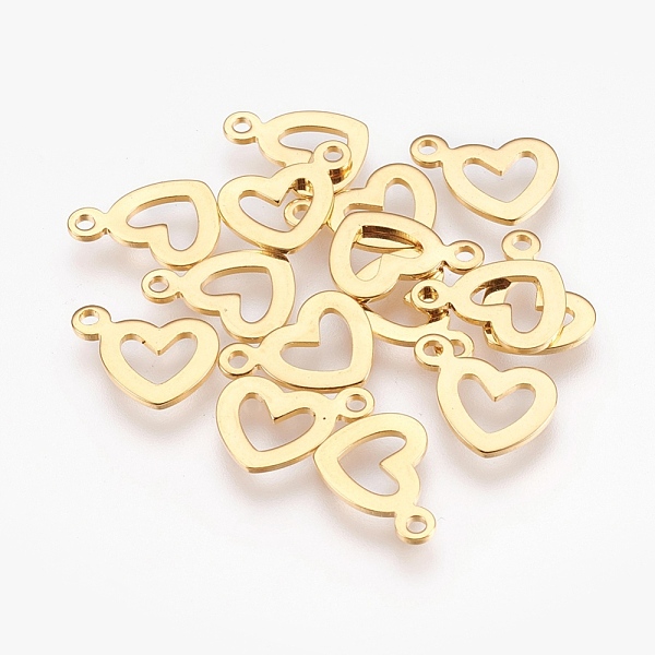 PandaHall 304 Stainless Steel Open Heart Pendants, Hollow, Golden, 10.5x14x1mm, Hole: 1.6mm 304 Stainless Steel Heart
PandaHall 304 Stainless Steel Open Heart Pendants, Hollow, Golden, 10.5x14x1mm, Hole: 1.6mm 304 Stainless Steel Heart