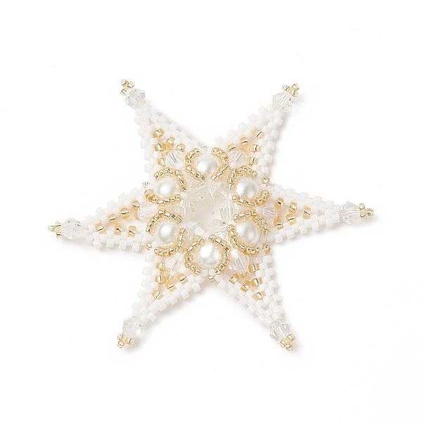 PandaHall Handmade Loom Pattern Seed Beads, with Baking Painted Pearlized Glass Pearl Round Beads, Star Pendants, White, 64x64x6mm Glass...
PandaHall Handmade Loom Pattern Seed Beads, with Baking Painted Pearlized Glass Pearl Round Beads, Star Pendants, White, 64x64x6mm Glass...