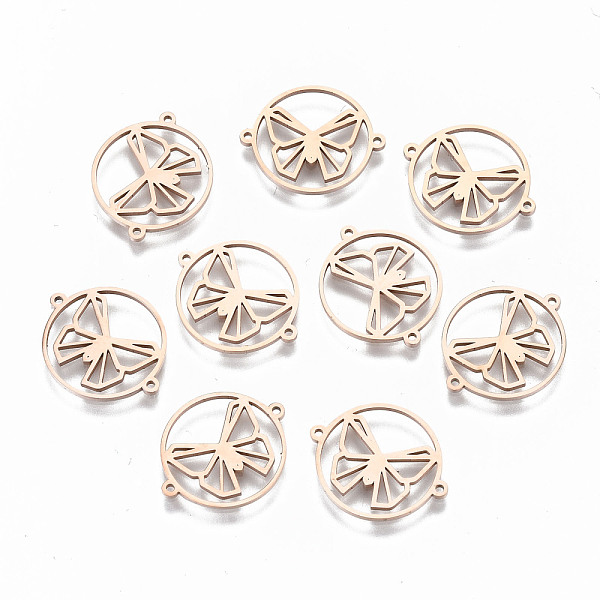 PandaHall 304 Stainless Steel Links Connectors, Laser Cut, Flat Round with Hollow Butterfly, Rose Gold, 15x18x1mm, Hole: 0.8mm 304 Stainless...
PandaHall 304 Stainless Steel Links Connectors, Laser Cut, Flat Round with Hollow Butterfly, Rose Gold, 15x18x1mm, Hole: 0.8mm 304 Stainless...