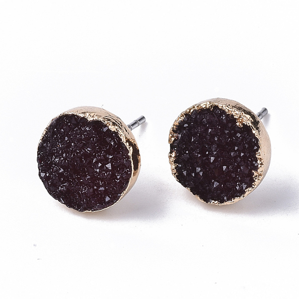 PandaHall Electroplate Druzy Resin Stud Earrings, with Iron Pins and Light Gold Plated Iron Findings, Flat Round, Coconut Brown, 10mm, Pin...
PandaHall Electroplate Druzy Resin Stud Earrings, with Iron Pins and Light Gold Plated Iron Findings, Flat Round, Coconut Brown, 10mm, Pin...