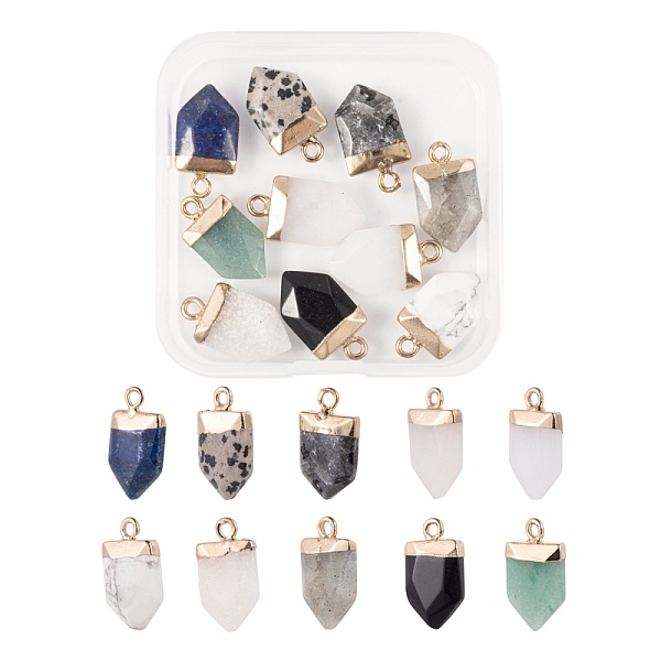 PandaHall 10Pcs 10 Style Natural Gemstone Pointed Pendants, with Light Gold Plated Brass Loop, Faceted, Arrow, 19x10.5x4.5mm, Hole: 1.8mm...
PandaHall 10Pcs 10 Style Natural Gemstone Pointed Pendants, with Light Gold Plated Brass Loop, Faceted, Arrow, 19x10.5x4.5mm, Hole: 1.8mm...